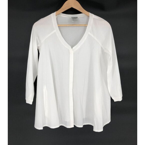 Kristensen Du Nord Womens Oversized Blouse Size 1/US Size 4 White Italy Coastal - Picture 1 of 11